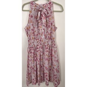 Grace Karin Midi Dress XL Shirring‎ Waist Pink Floral Cottage Core Regency